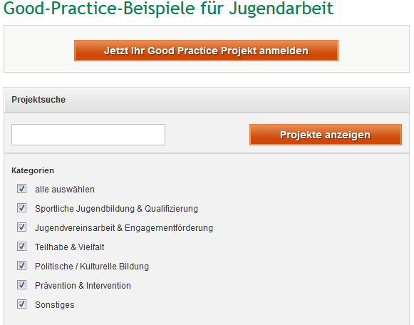 Allgemeine Jugendarbeit: Good Practice-Datenbank online