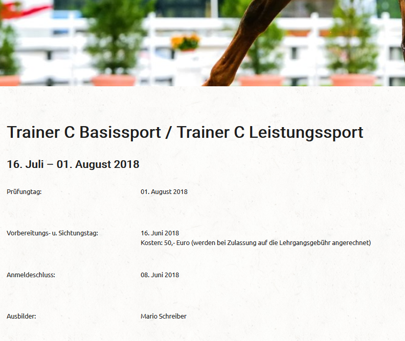 Trainer C Lehrgang 2018