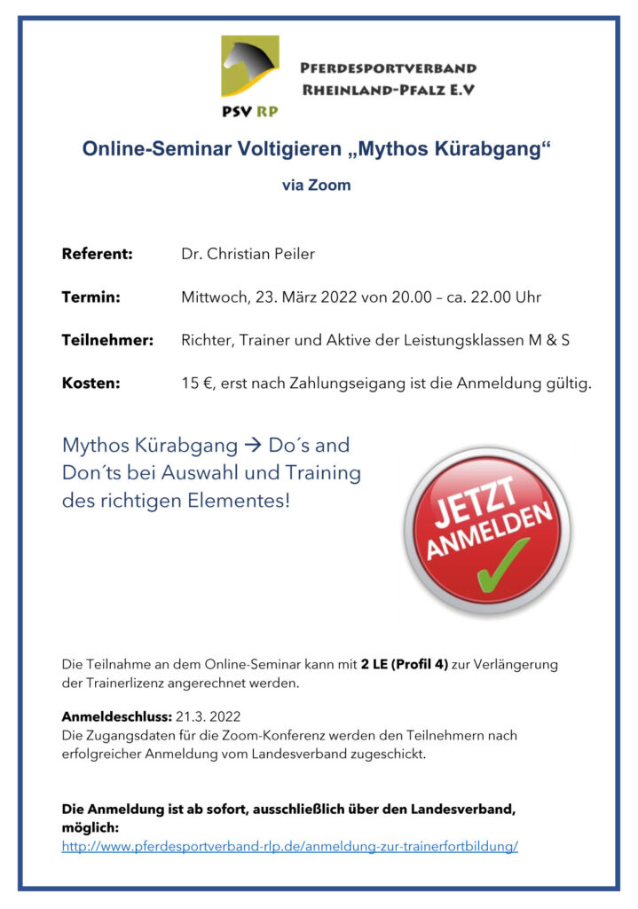 Online-Seminar Voltigieren