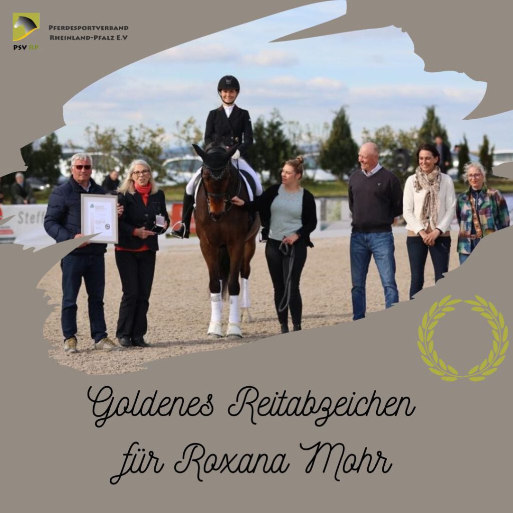 Goldenes Reitabzeichen für Roxana Mohr