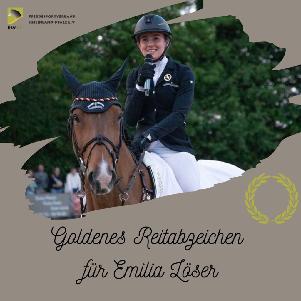 Goldenes Reitabzeichen für Emilia Löser