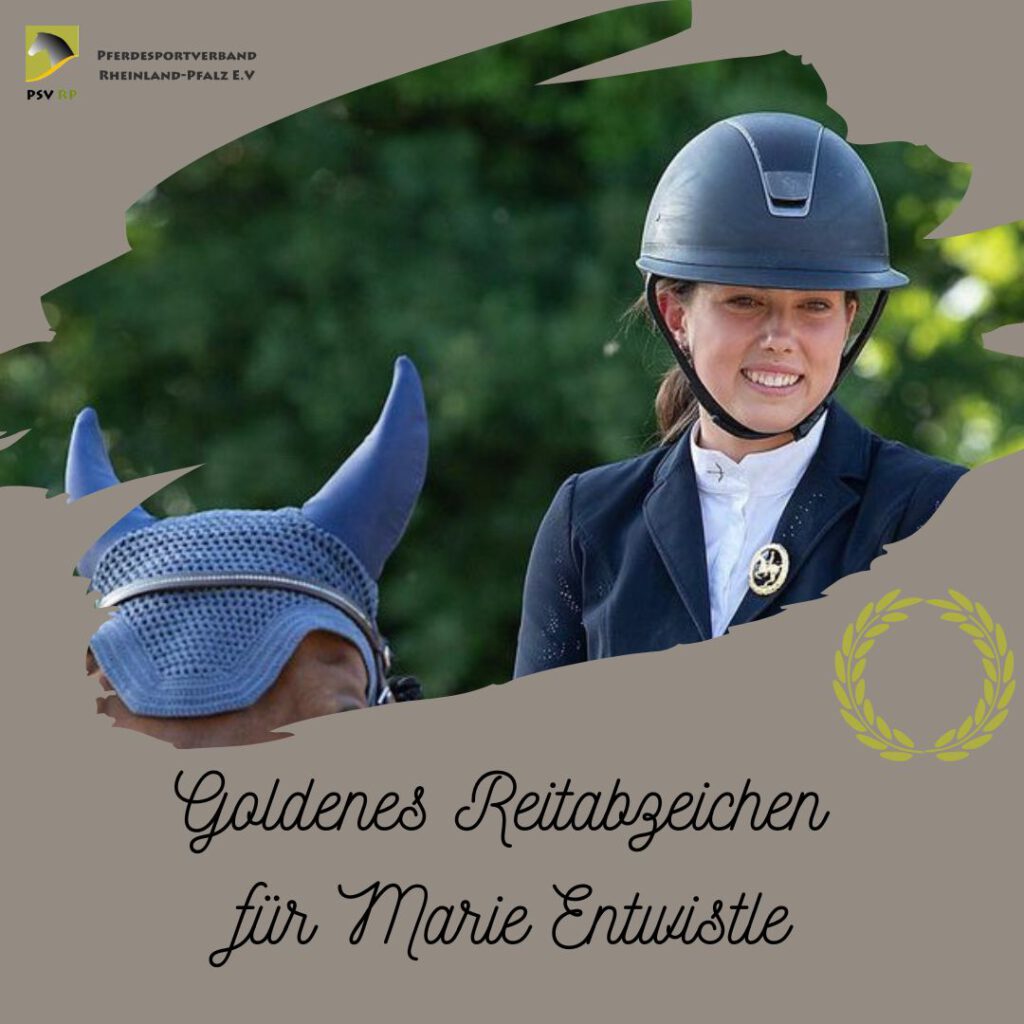 Goldenes Reitabzeichen für Marie Entwistle