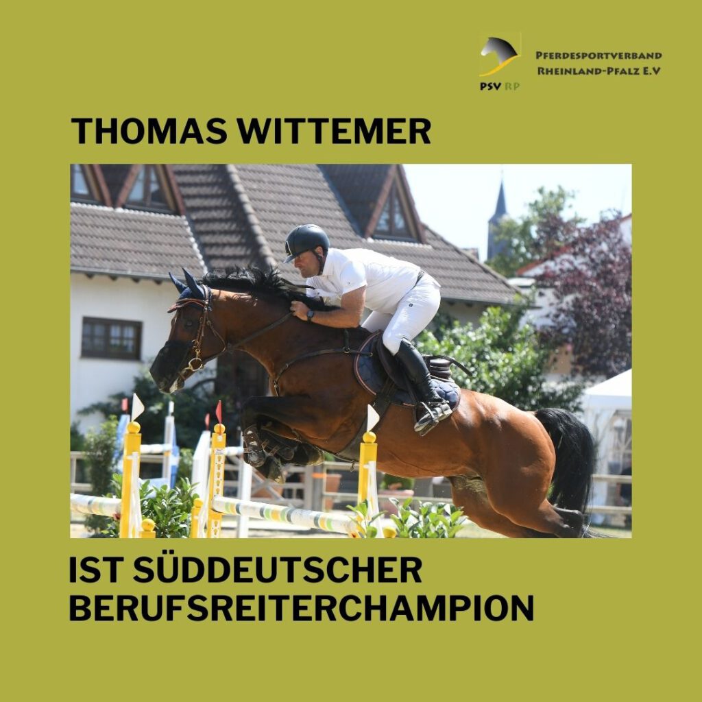 Thomas Wittemer ist Süddeutscher Berufsreiterchampion