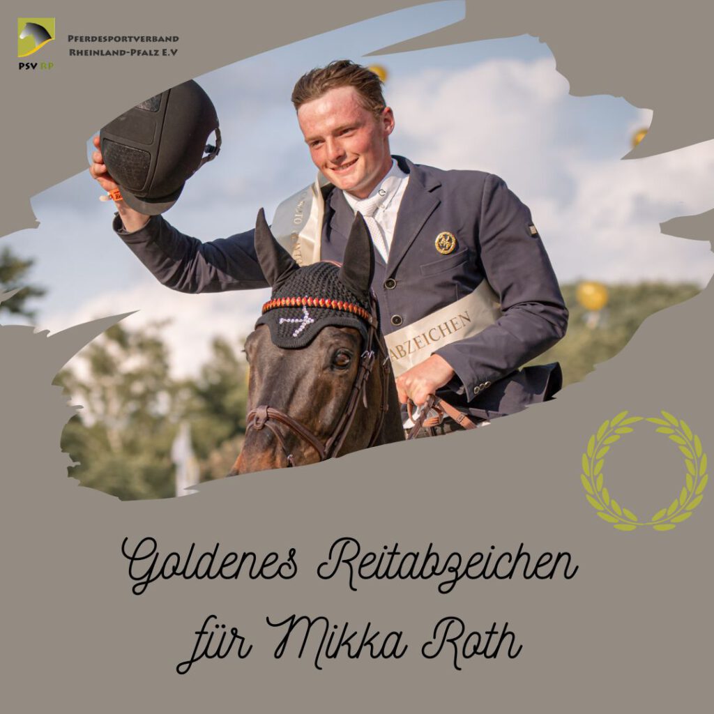 Goldenes Reitabzeichen für Mikka Roth