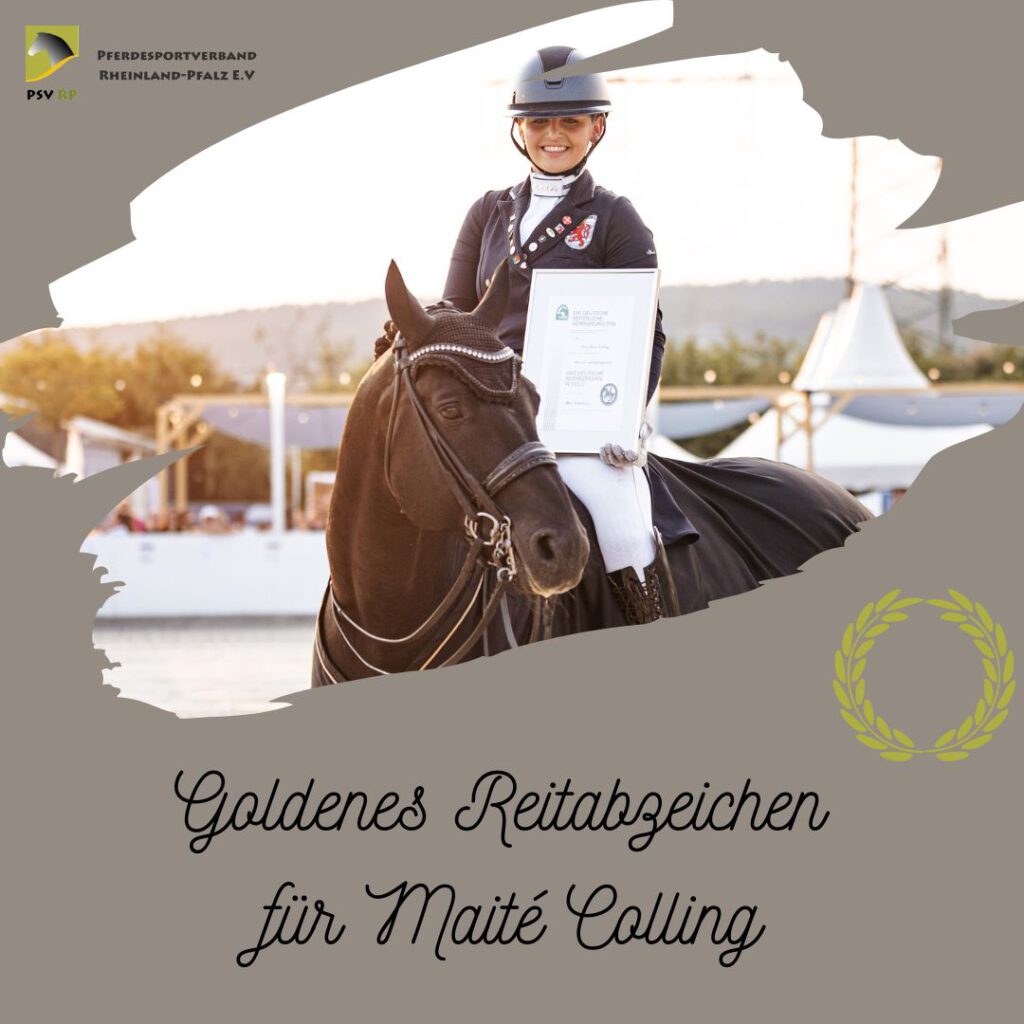 Goldenes Reitabzeichen für Maité Colling